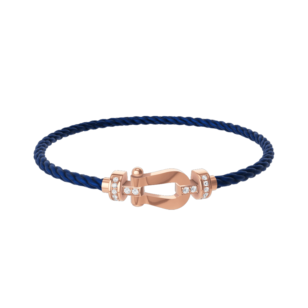 FRED Force 10 Navy Cord with 18k Rose Half Diamond MD Buckle, Exclusively at Hamilton Jewelers