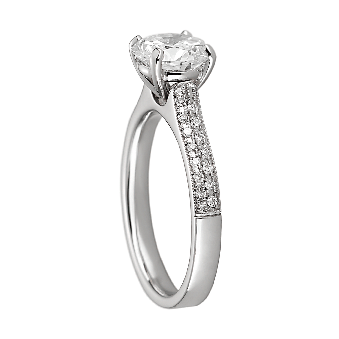 Hamilton Duet 18k White Gold and Diamond Mounting Engagement Ring