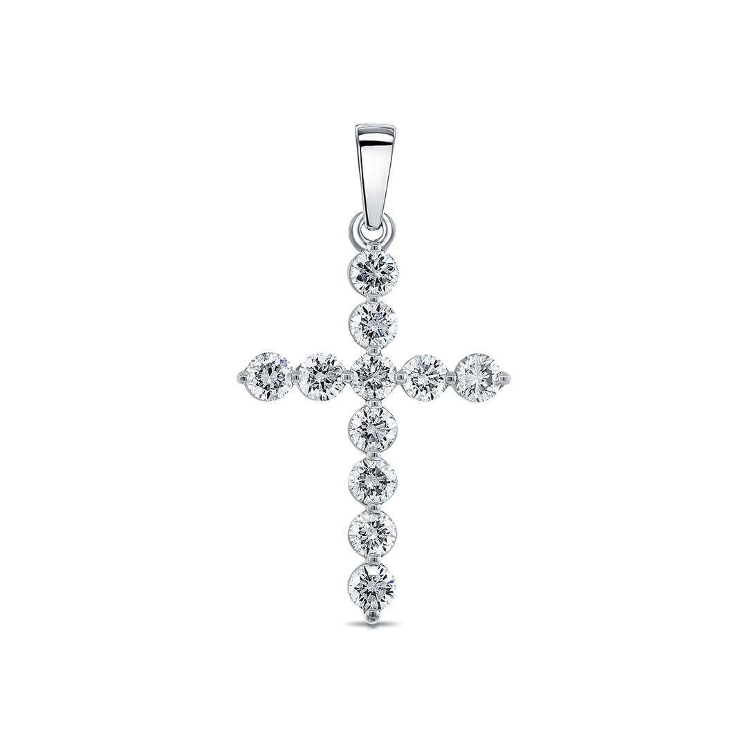 14k White Gold and Diamond .74 Total Weight Charm