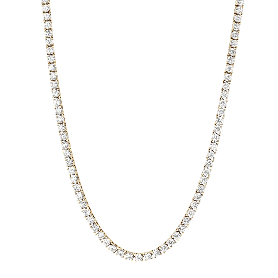 Hamilton Line Collection 18k Yellow Gold  and 14.18 Total Weight Natural Diamond  Line Necklace