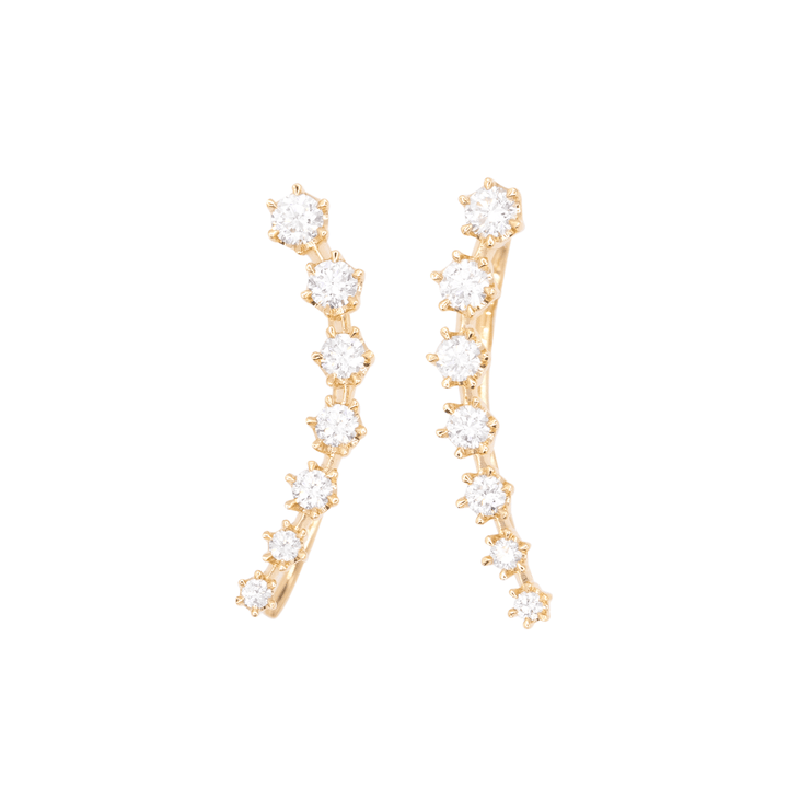 Joyful 18k Yellow Gold .60 Total Weight Diamond Ear Climbers