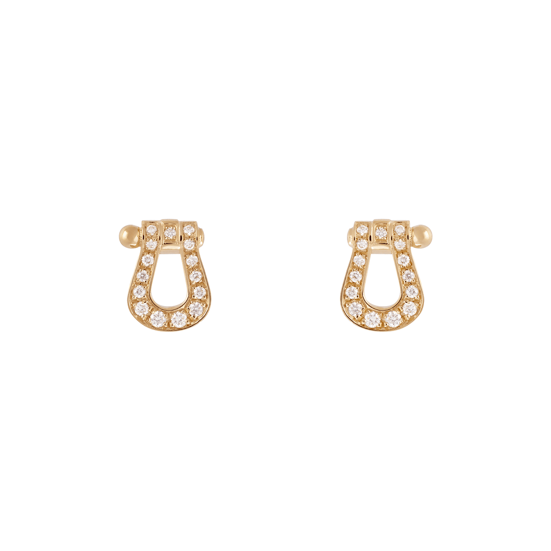 FRED Force 10 18k Yellow Gold and Diamond Small Stud Earrings