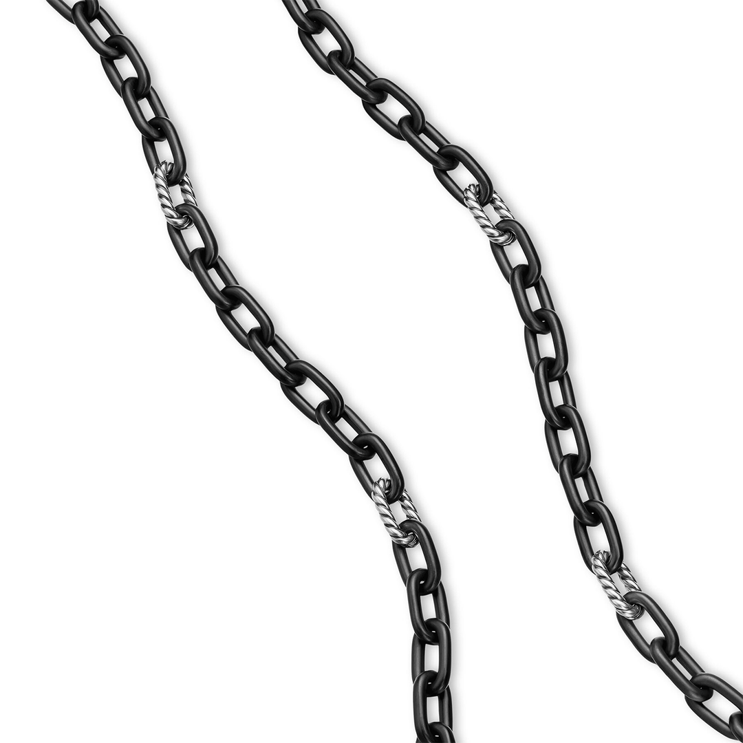 David Yurman DY Madison® Chain Necklace Black Titanium with Sterling Silver