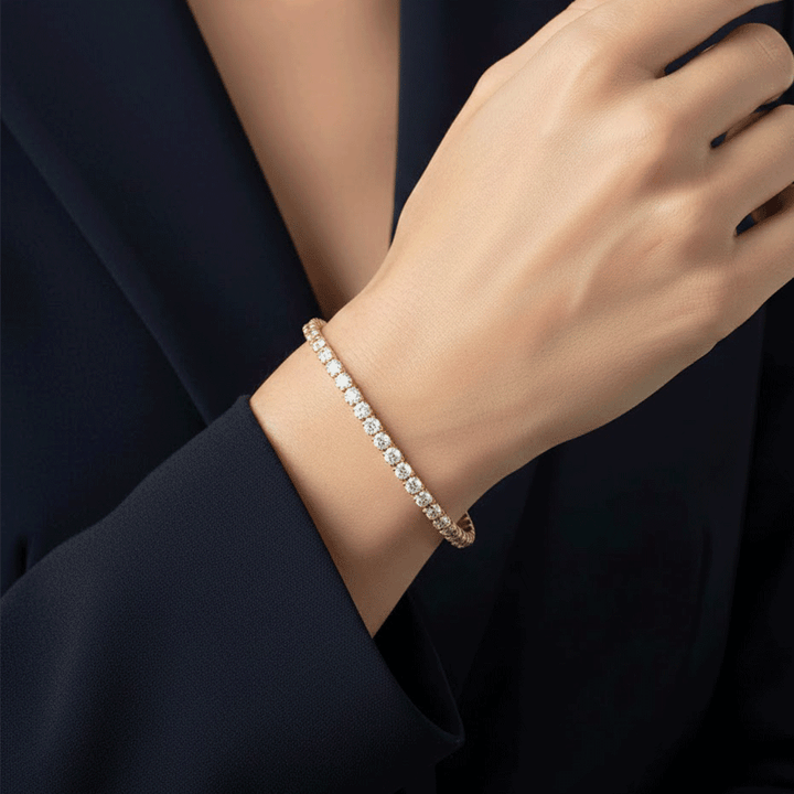 18k Yellow Gold and 3.00 Total Weight Diamond Bangle