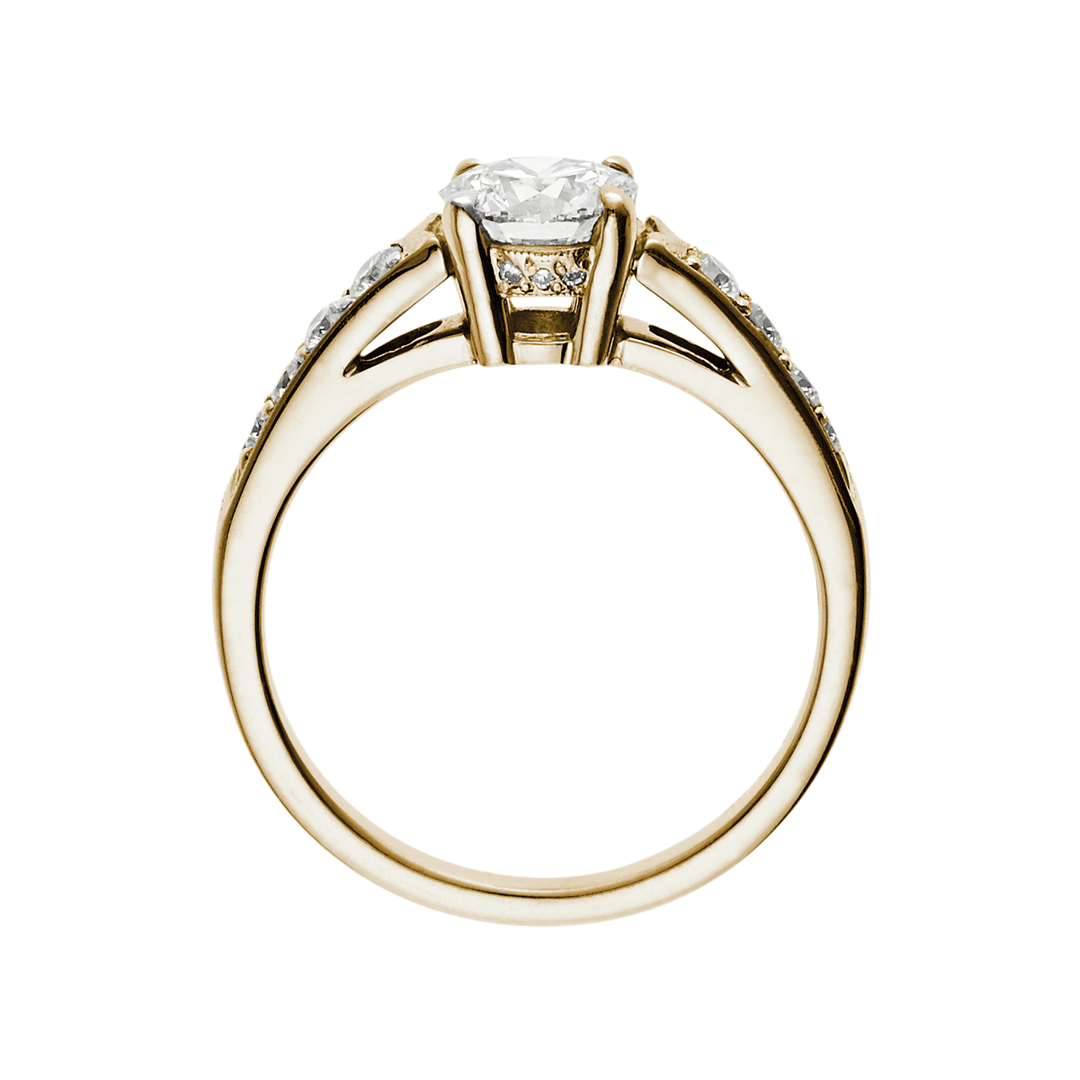 1912 18k Yellow Gold and .25TW Diamond Engagement Mounting Ring