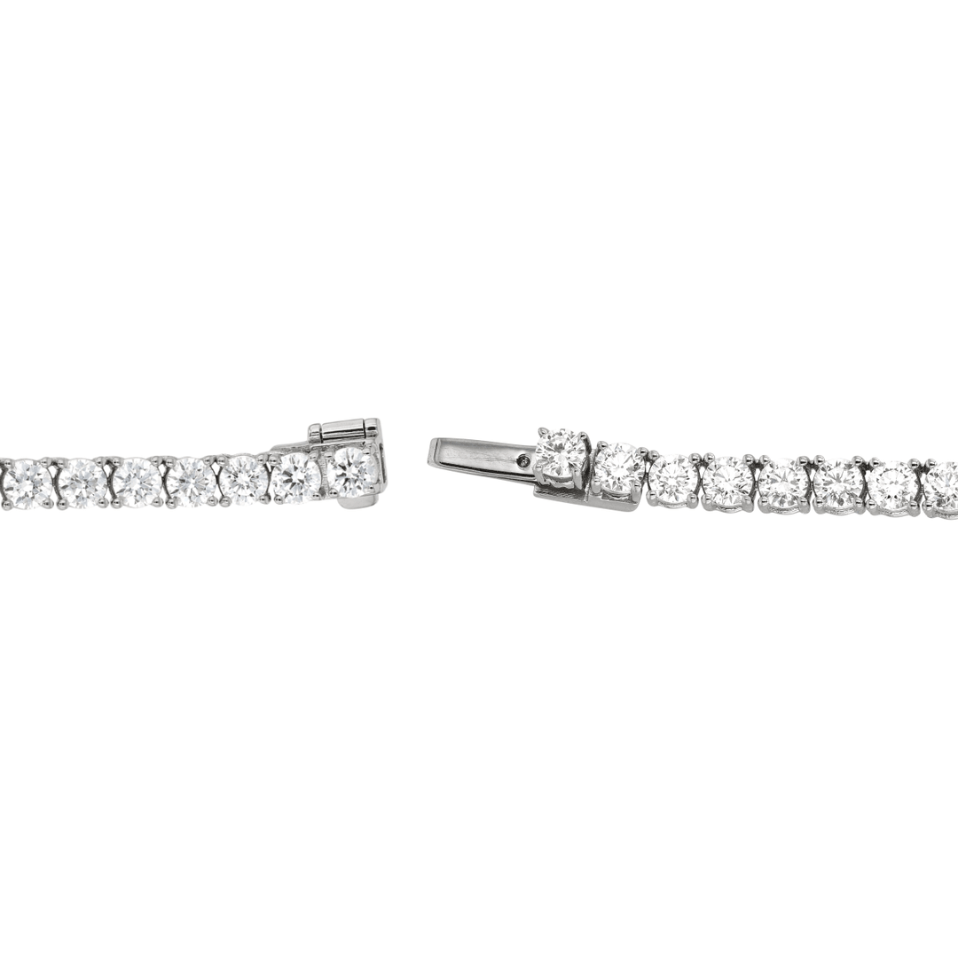 Hamilton Line Collection 18k White Gold and 13.86 Total Weight Natural Diamond Line 17 Inch Necklace