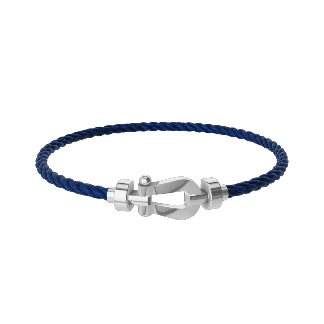 FRED Navy Cable Bracelet with 18k White LG Buckle, Exclusively at Hamilton Jewelers