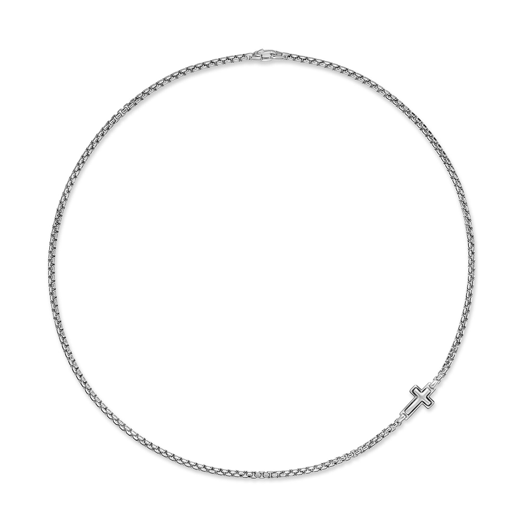 David Yurman Sterling Silver Cross Station Necklace