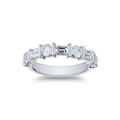 Platinum Round and Baguette 1.77 Total Weight Diamond Band Ring