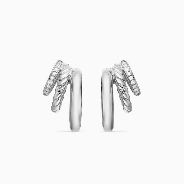 David Yurman Mercer Three Row Hoop Earrings