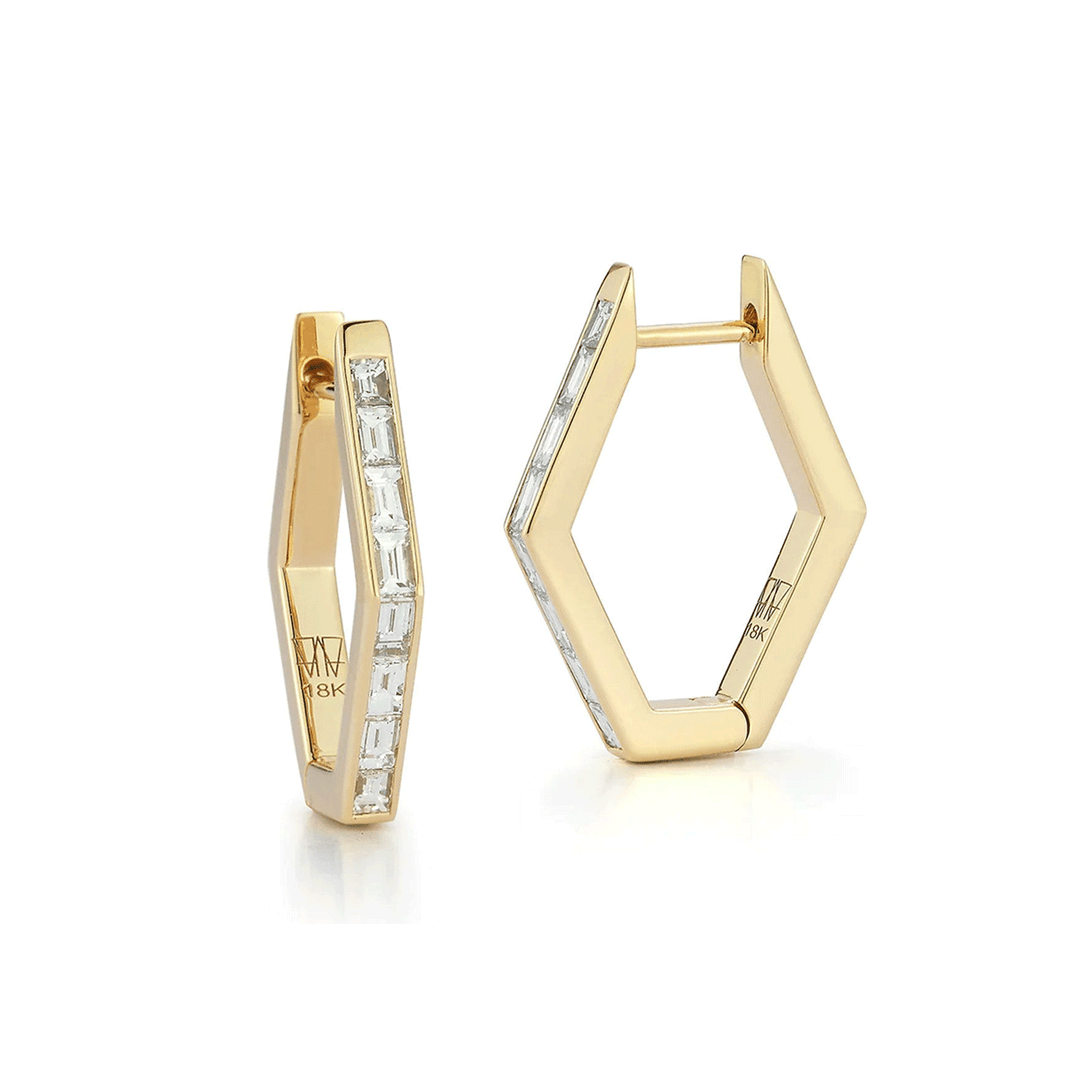 Walters Faith 18k Yellow Gold and Diamond Quentin Hoops