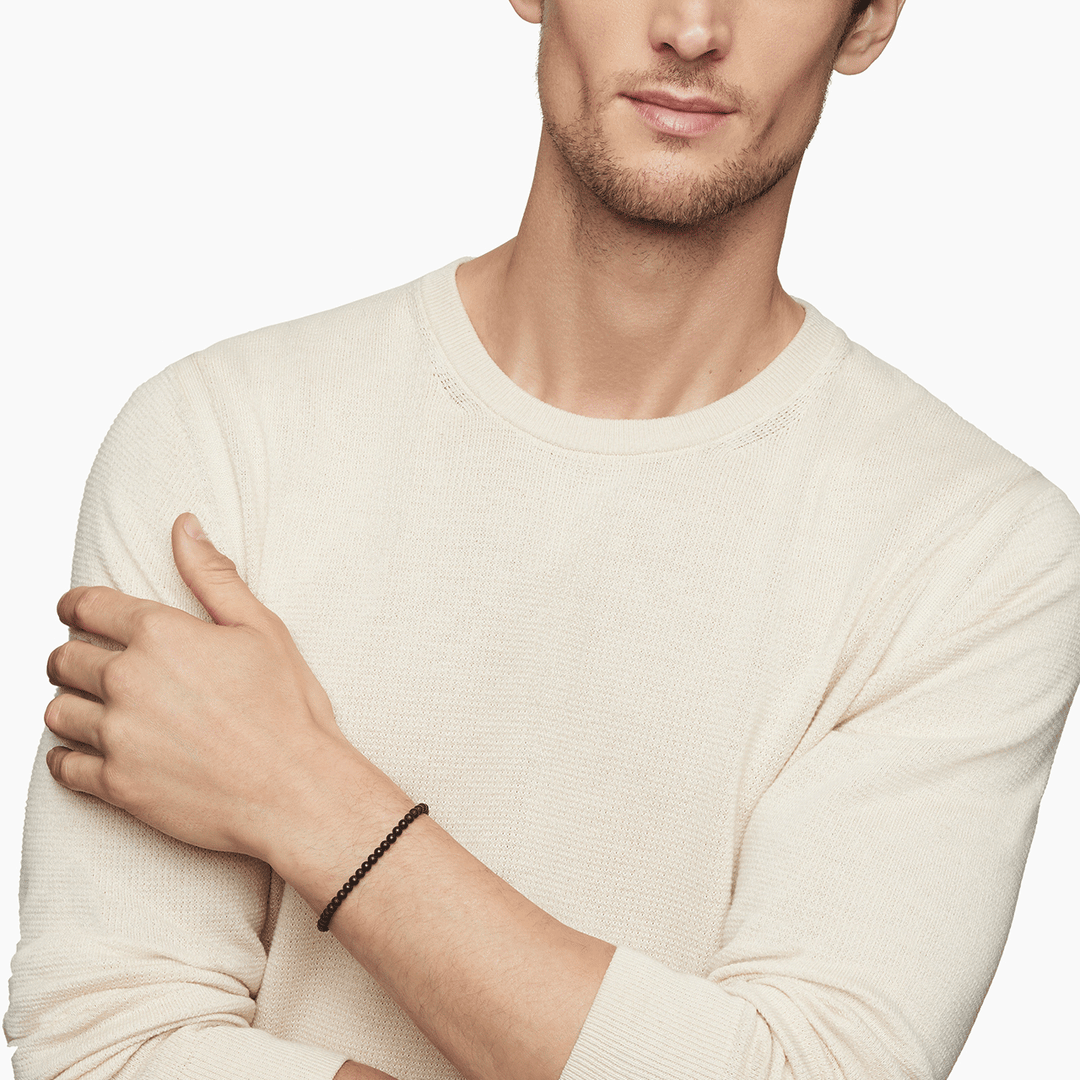 David Yurman Spiritual Beads Bracelet Black Onyx with Sterling Silver, 4mm