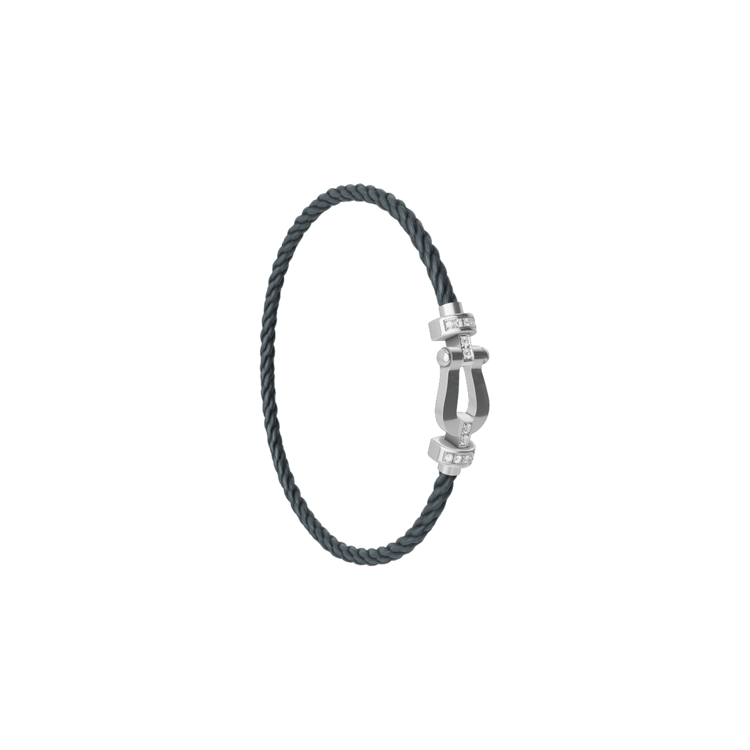 FRED Force 10 Storm Grey Cable with 18k White MD Buckle, Exclusively at Hamilton Jewelers