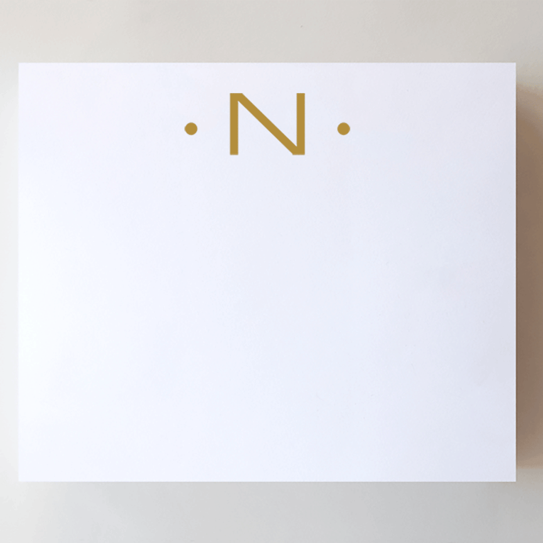 Luxe Gold Initial Notepad-N