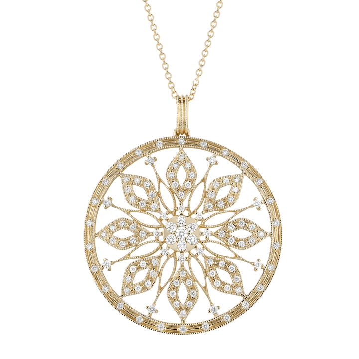 Heritage 18k Yellow Gold and Diamond 1.07 Total Weight Pendant