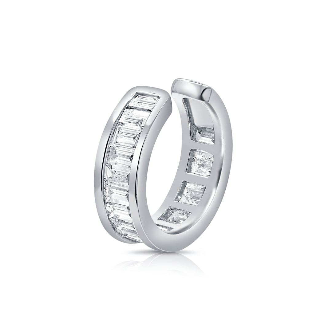 14k White Gold and Diamod .64 Total Weight Single Ear Cuff