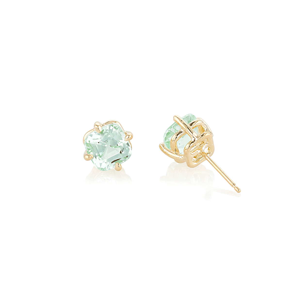 Hamilton Caroline Collection 18k Yellow Gold and Mint Tourmaline Stud Earrings