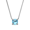David Yurman Petite Chatelaine Pendant Necklace Sterling Silver with Blue Topaz and Diamonds, 9mm