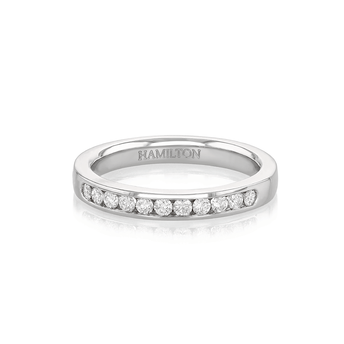 Hamilton Duet Collection 18k White Gold and 0.25 Total Weight Diamond Wedding Band