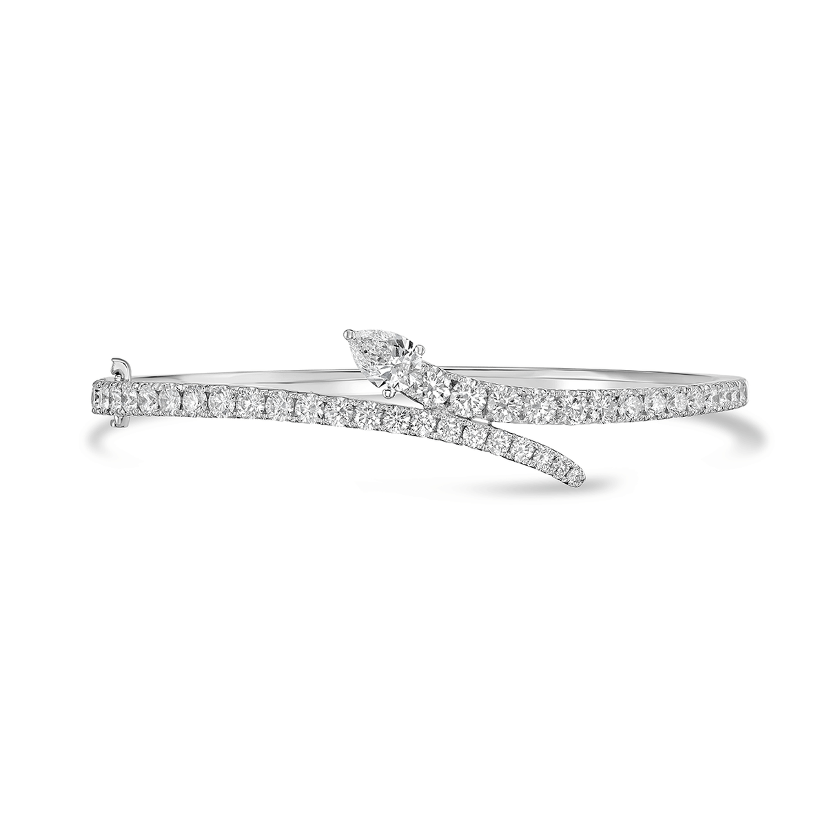 Charles Krypell 18k White Gold and 3.47 Total Weight Diamond Serpenti Bracelet
