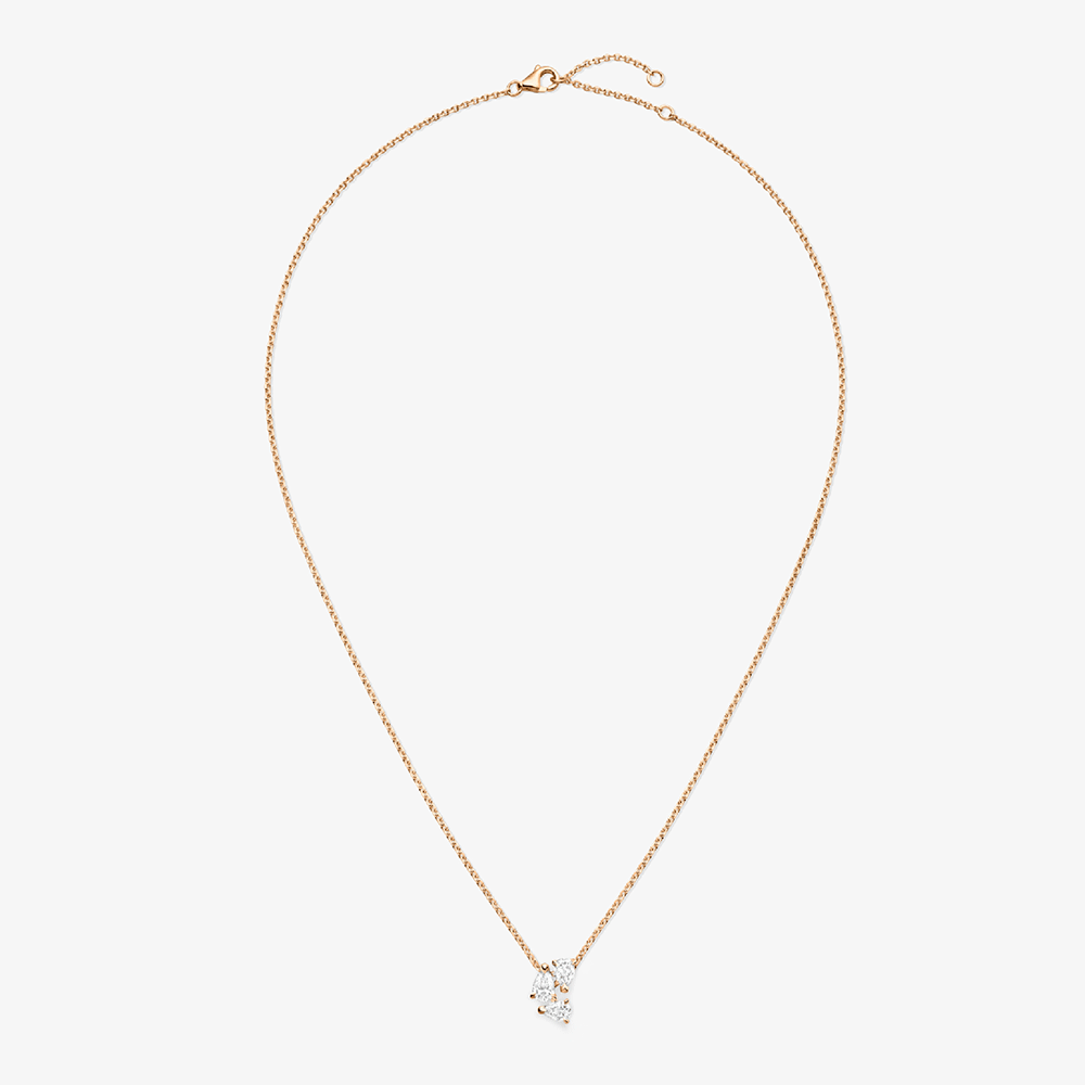 Repossi Serti Sur Vide 18k Rose Gold and Diamond Pendant Set