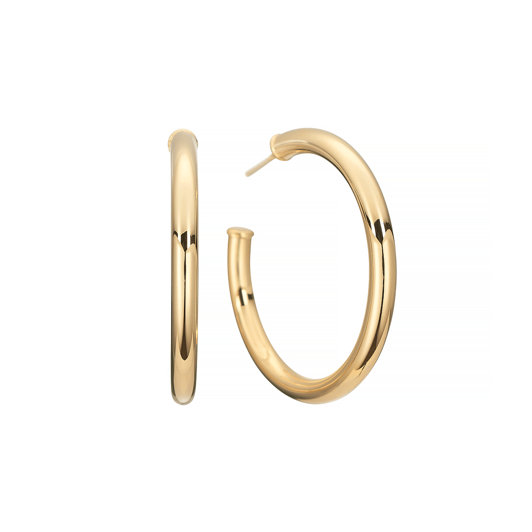 14k Yellow Gold 30mm Hoops