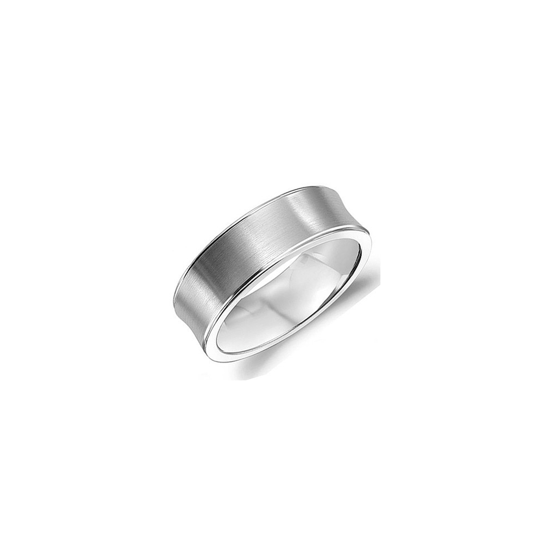 Platinum 7mm Concave Wedding Band