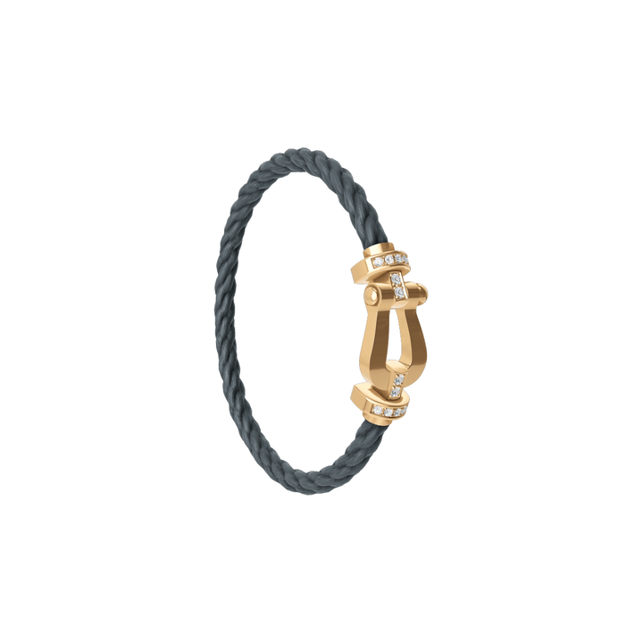 FRED Force 10 Storm Grey Cord with 18k Yellow LG Half Diamond Buckle, Exclusively at Hamilton Jewelers