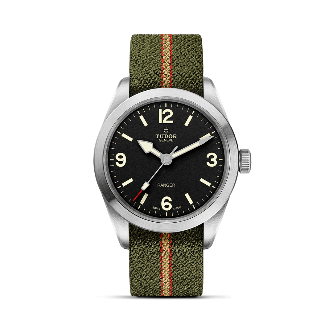 TUDOR Ranger Stainless Steel and Green Fabric Strap #M79950-0003