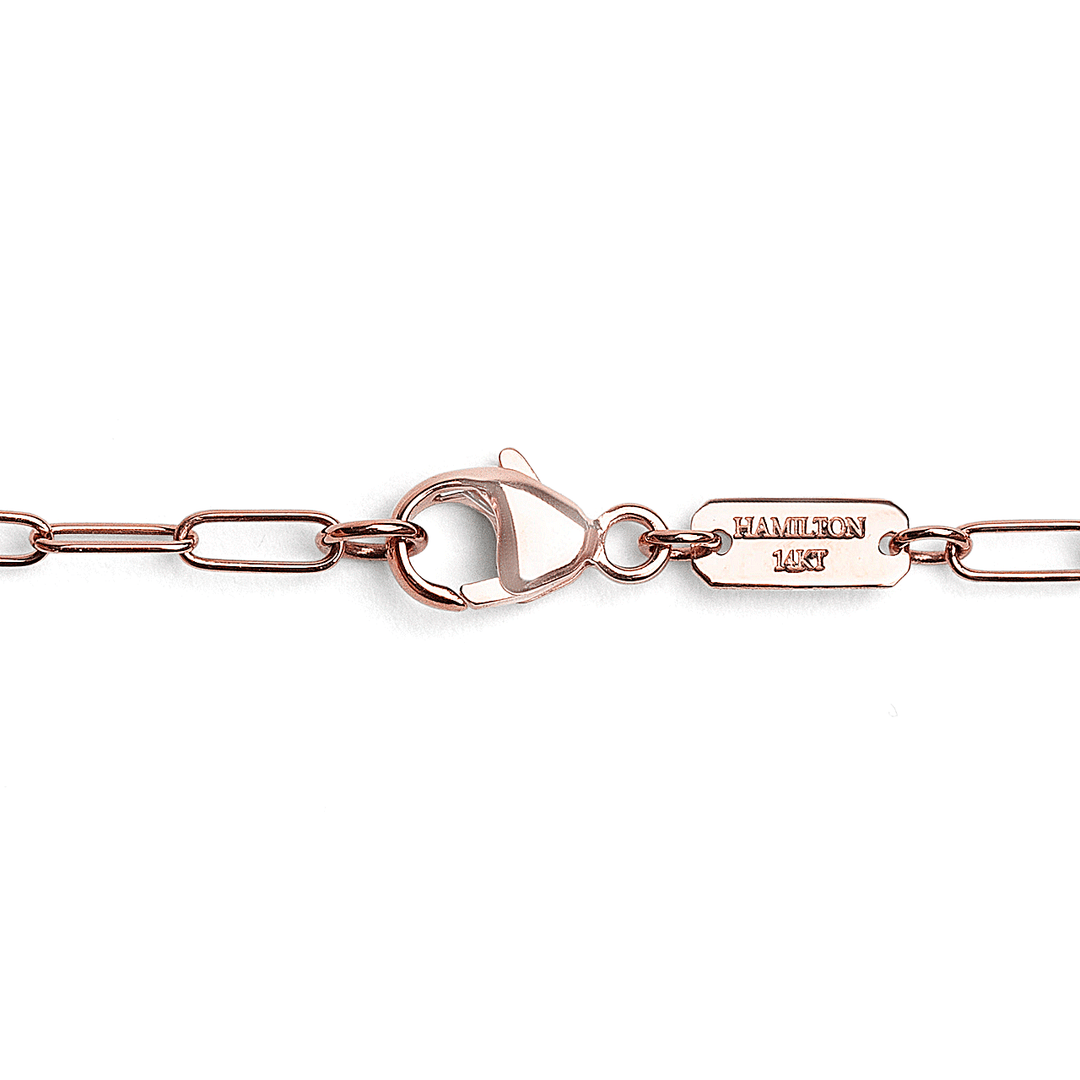 Hamilton Collection 14k Rose Recycled Gold Extra Small 2.2mm Long Link Chain 16" Necklace