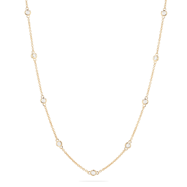 14k Gold and Diamonds By The Yard .75 Total Weight Necklace