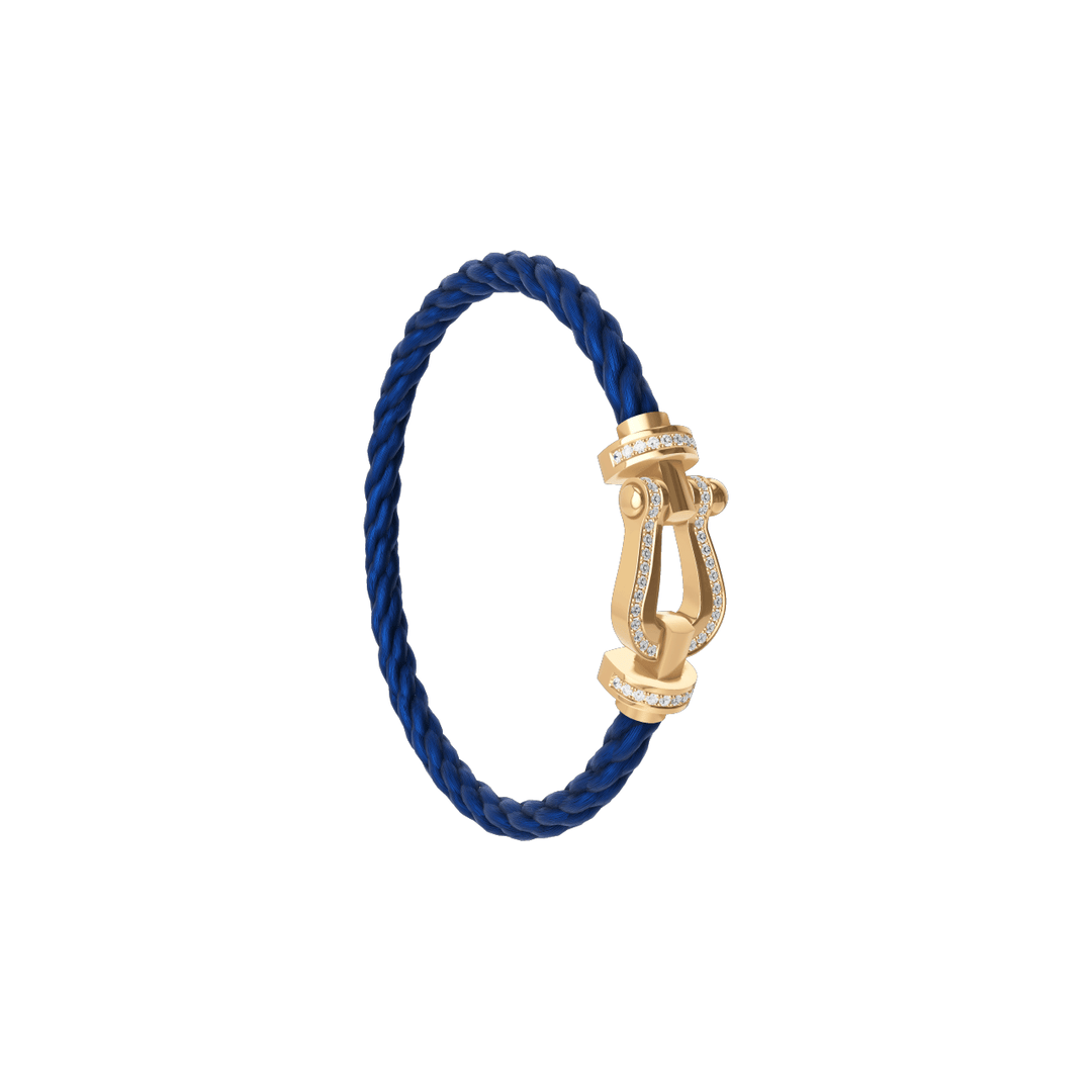 FRED Force 10 Navy Cord with 18k Yellow Full Diamond LG Buckle, Exclusively at Hamilton Jewelers