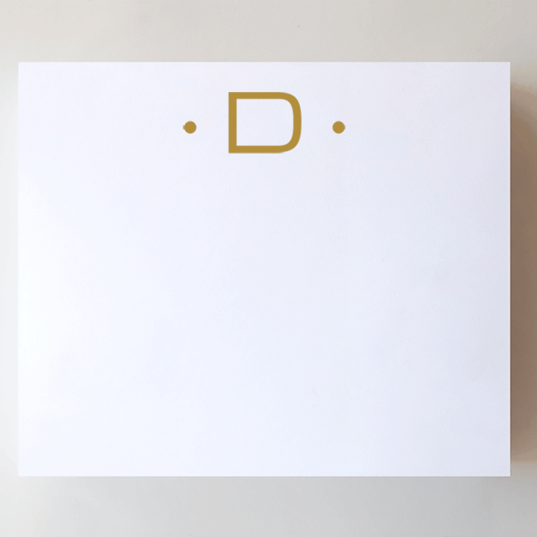 Luxe Gold Initial Notepad-D