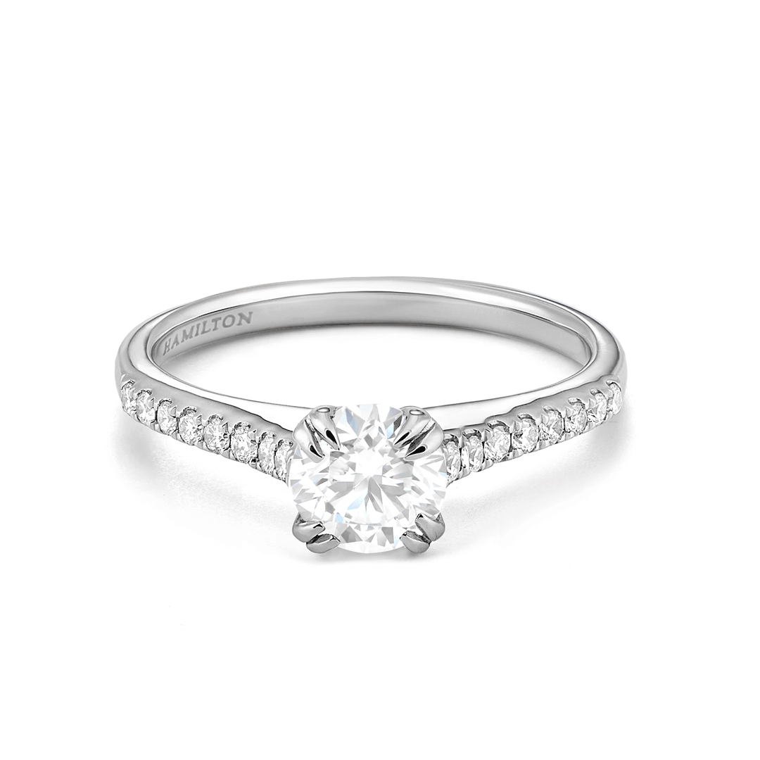 Hamilton Cherish Collection 18k White Gold and 0.50 Total Weight Diamond Micro Prong Engagement Ring