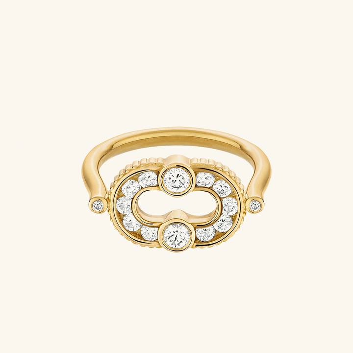Viltier 18k Yellow Gold Magnetic Diamond Ring