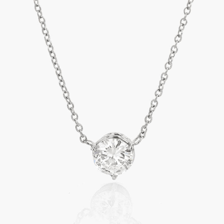 Hamilton 18k White Gold and .62 Total Weight Diamond Solitaire Pendant