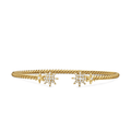 David Yurman Petite Starburst Cable Bracelet 18k Yellow Gold with Diamonds, 2.6mm
