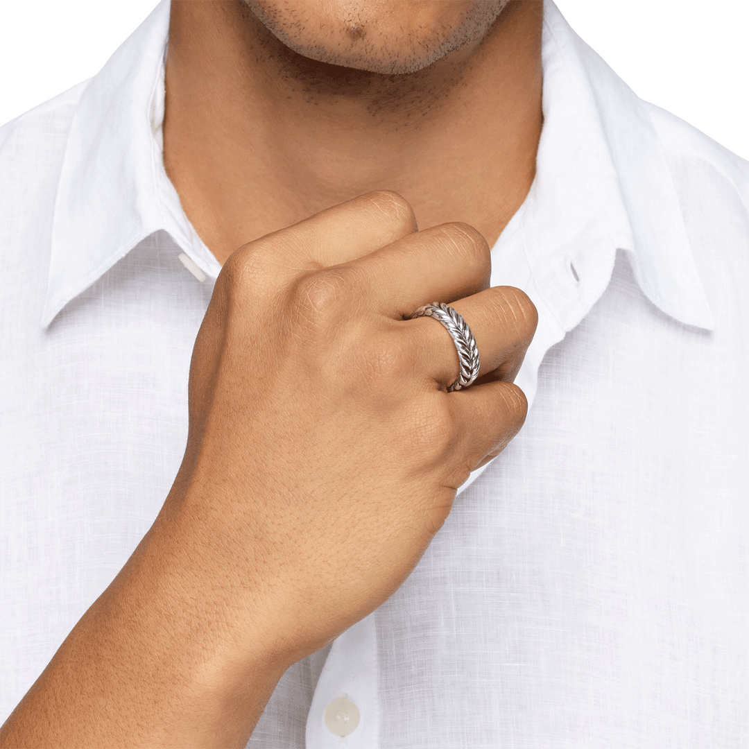 David Yurman Chevron Band Ring Sterling Silver, 6.2mm