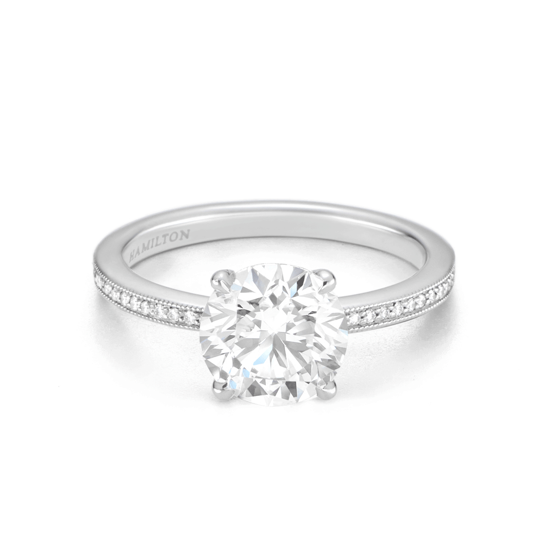 Hamilton 1912 Collection 18k White Gold and 0.16 Total Weight Diamond Engagement Mounting Ring