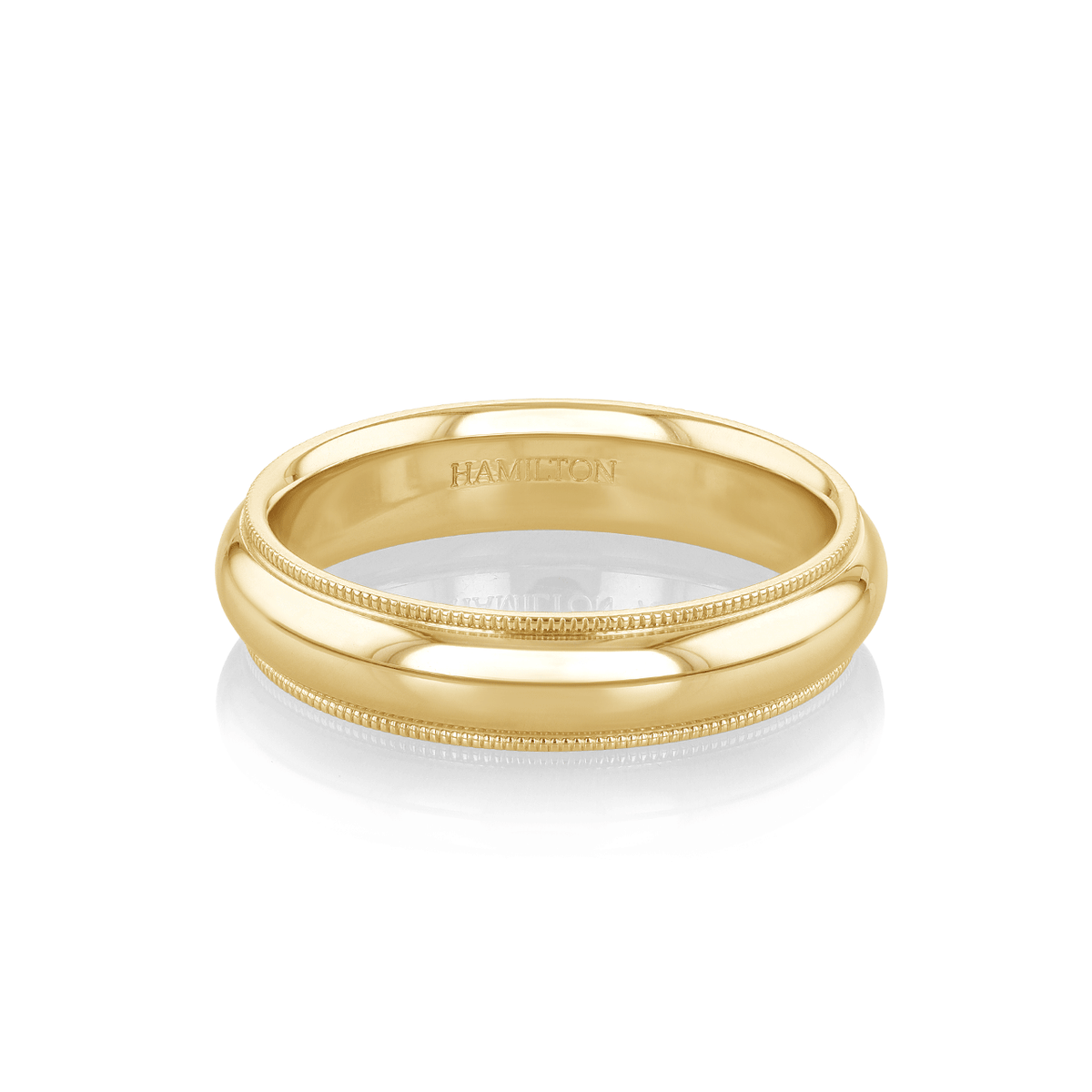 Hamilton Collection 14k Yellow Recycled Gold 5mm Milgrain Comfort Fit Wedding Band