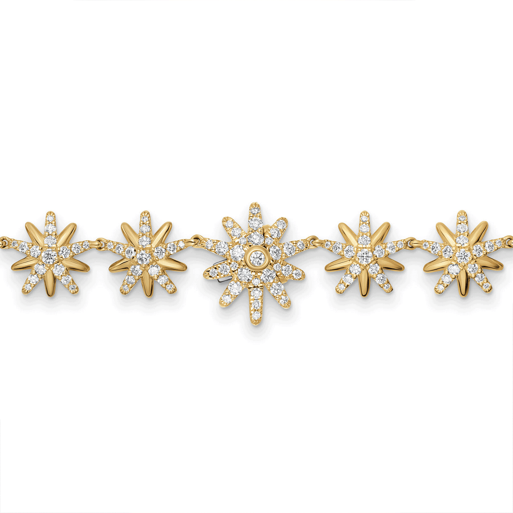 David Yurman Starburst Tennis Necklace 18K Yellow Gold with Diamonds, 12.5mm