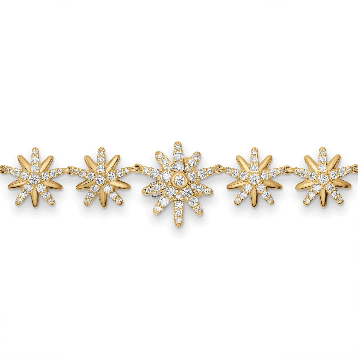 David Yurman Starburst Tennis Necklace 18K Yellow Gold with Diamonds, 12.5mm