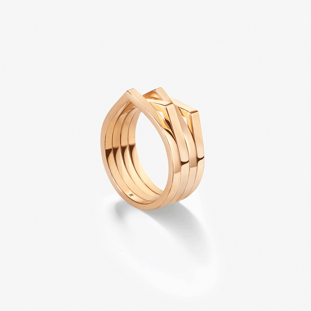 Repossi Antifer 18k Rose Gold 4 Row Ring