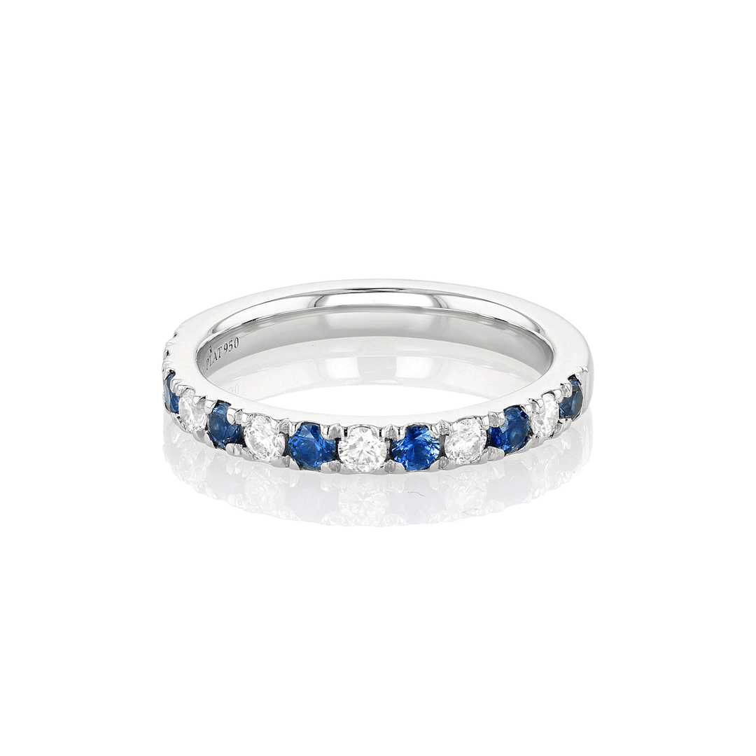 Hamilton Lisette Collection Platinum and 0.40 Total Weight Sapphire Diamond Half Way Band