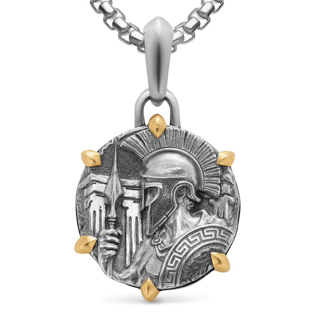 David Yurman Ares Amulet Sterling Silver with 18K Yellow Gold, 26.4mm