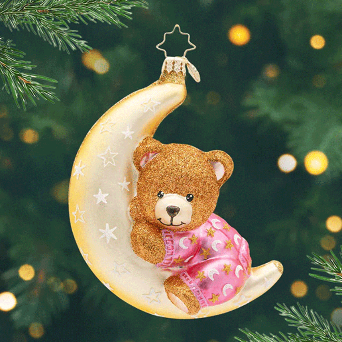 Christopher Radko Pink Moonlight Snuggles Ornament