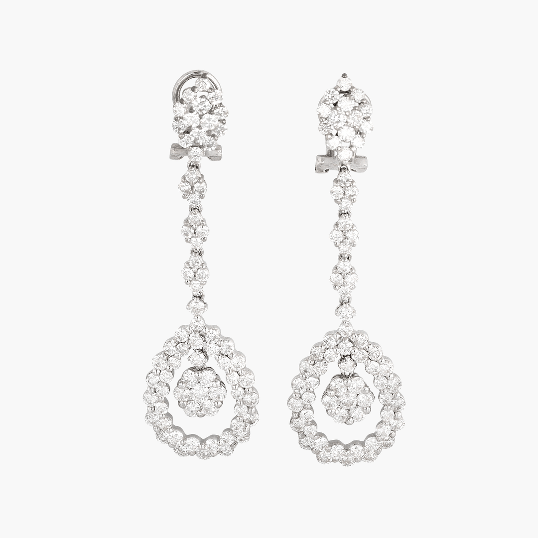 18k White Gold and Diamond Drop Earrings