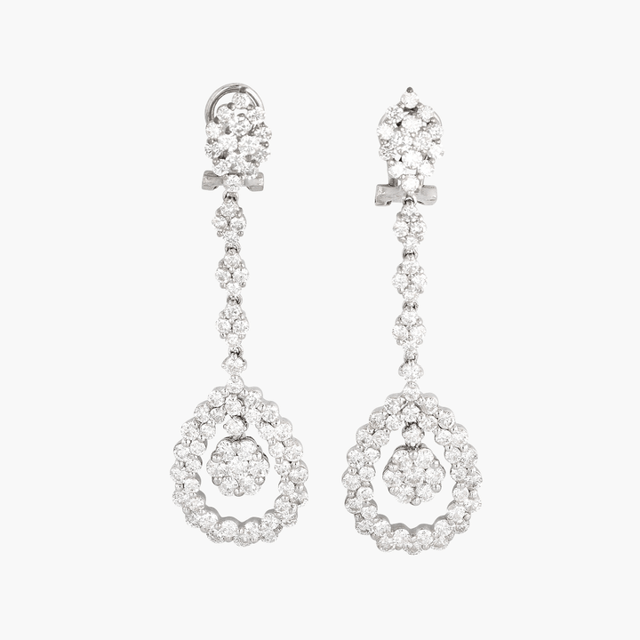 18k White Gold and Diamond Drop Earrings