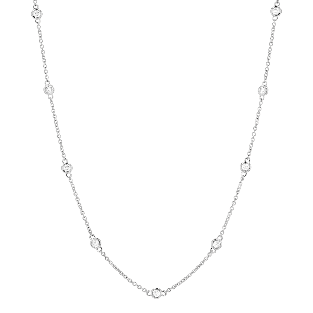 Must Haves 14k Gold and .75 Total Weight Diamond By The Yard Necklace