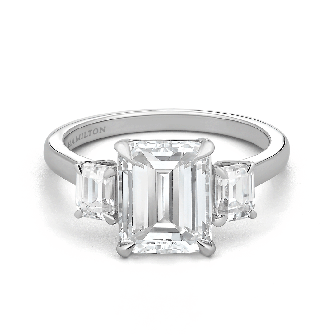 Platinum Three Stone Diamond Engagement Mounting Ring